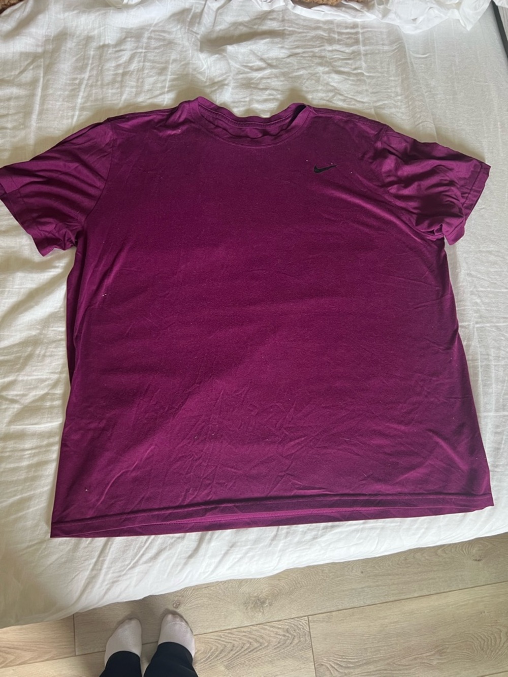 Nike Short Sleeve Crew Tee in Plum